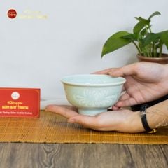 Bát Cơm Men Xanh Ngọc Vân Hoa Cúc