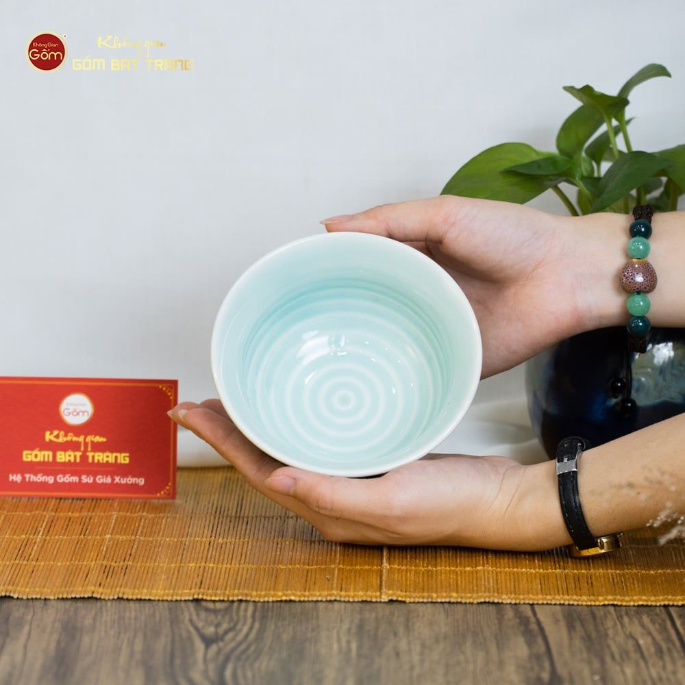 Bát Cơm Men Xanh Ngọc Vân Hoa Cúc