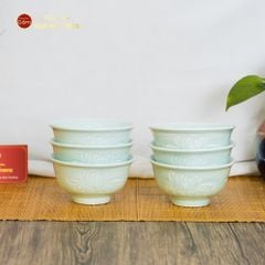 Bát Cơm Men Xanh Ngọc Vân Hoa Cúc