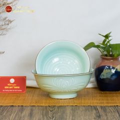 Tô Men Xanh Ngọc Vân Hoa Cúc Kẻ Nâu
