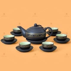 Bộ Ấm Trà Tử Sa Bưởi Hạc Tách Lót