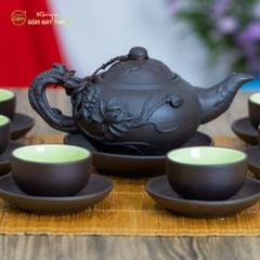 Bộ Ấm Trà Tử Sa Đắp Nổi Hoa Mai