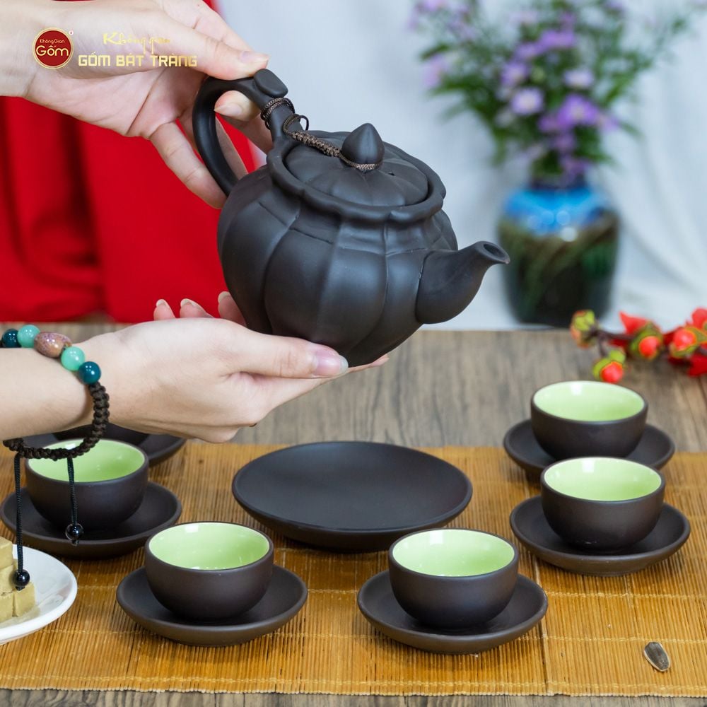 Bộ Ấm Trà Tử Sa Dáng Bí Ngô Cao