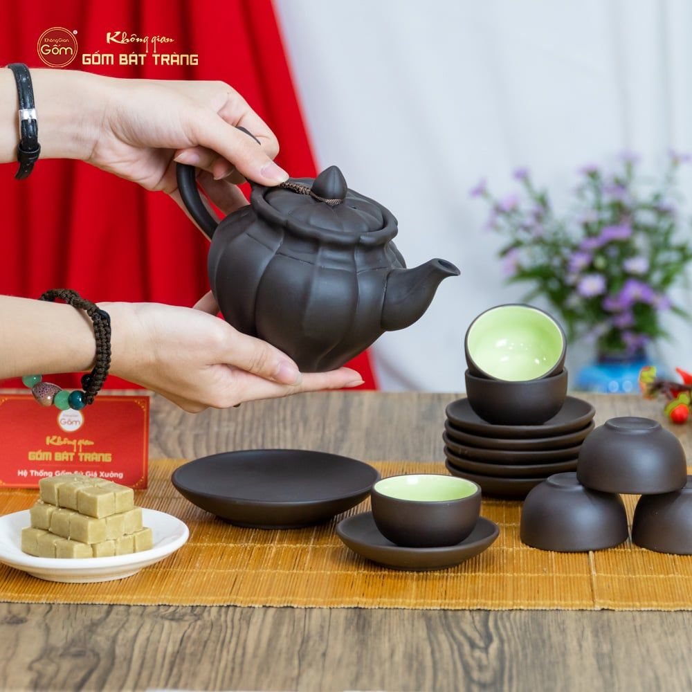 Bộ Ấm Trà Tử Sa Dáng Bí Ngô Cao