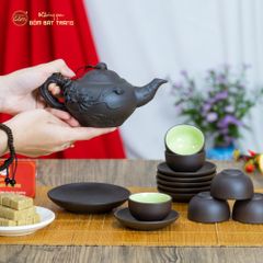 Bộ Ấm Trà Tử Sa Đắp Nổi Hoa Mai