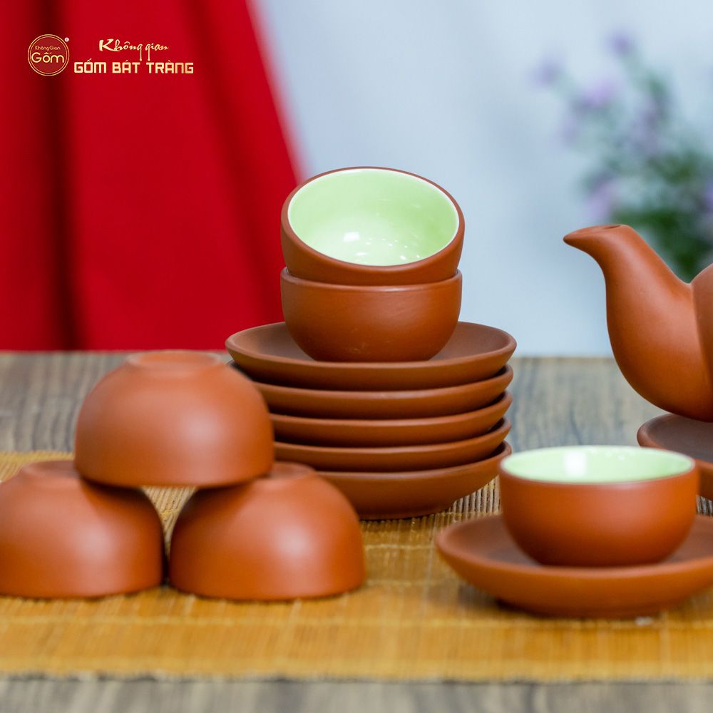 Bộ Ấm Trà Tử Sa Quai Rồng Tách Lót