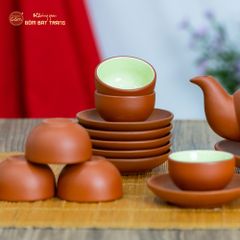 Bộ Ấm Trà Tử Sa Quai Rồng Tách Lót