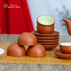 Bộ Ấm Trà Tử Sa Khắc Hoa Sen