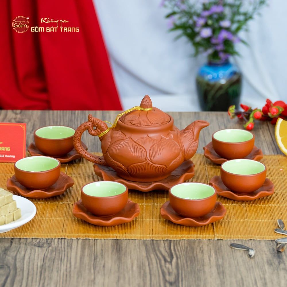 Bộ Ấm Trà Tử Sa Trúc Sen