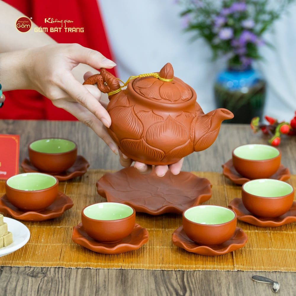 Bộ Ấm Trà Tử Sa Trúc Sen