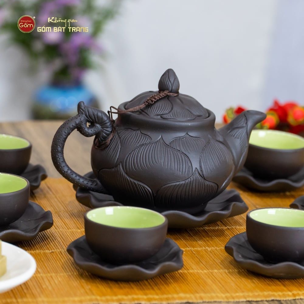 Bộ Ấm Trà Tử Sa Trúc Sen