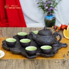Bộ Ấm Trà Tử Sa Trúc Sen Khay Nho