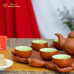 Bộ Ấm Trà Tử Sa Trúc Sen Khay Nho