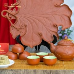 Bộ Ấm Trà Tử Sa Trúc Sen Khay Nho