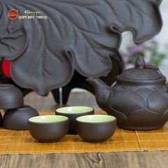 Bộ Ấm Trà Tử Sa Trúc Sen Khay Nho