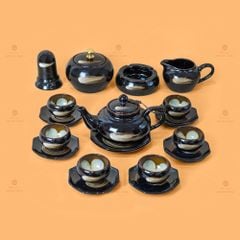 Bộ Ấm Trà Thiên Nga Xước Hoa Men Hỏa Biến