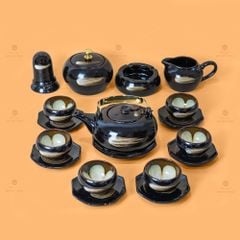 Bộ Ấm Trà Giang Tây Xước Hoa Men Hỏa Biến