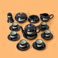 Bộ Ấm Trà Đà Điểu Xước Men Hỏa Biến