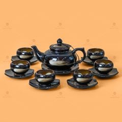 Bộ Ấm Trà Thiên Nga Xước Hoa Men Hỏa Biến