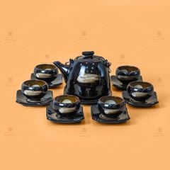 Bộ Ấm Trà Siêu Xước Hoa Men Hỏa Biến