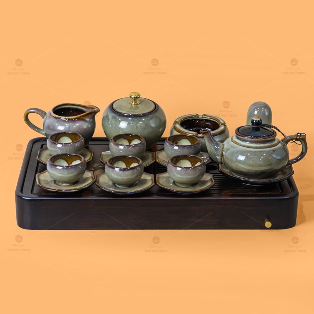 Khay Trà Tre Họa Tiết Hoa Sen