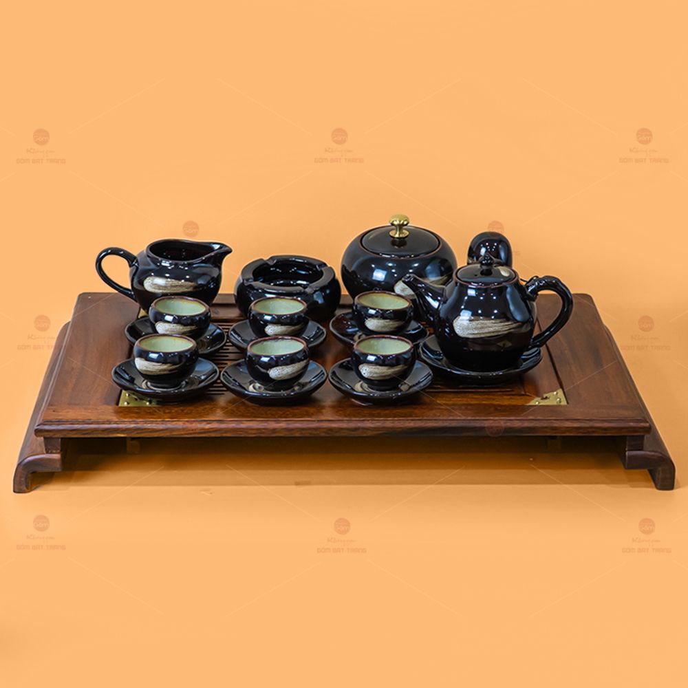 Khay Trà Gỗ Chân Cuốn Thư
