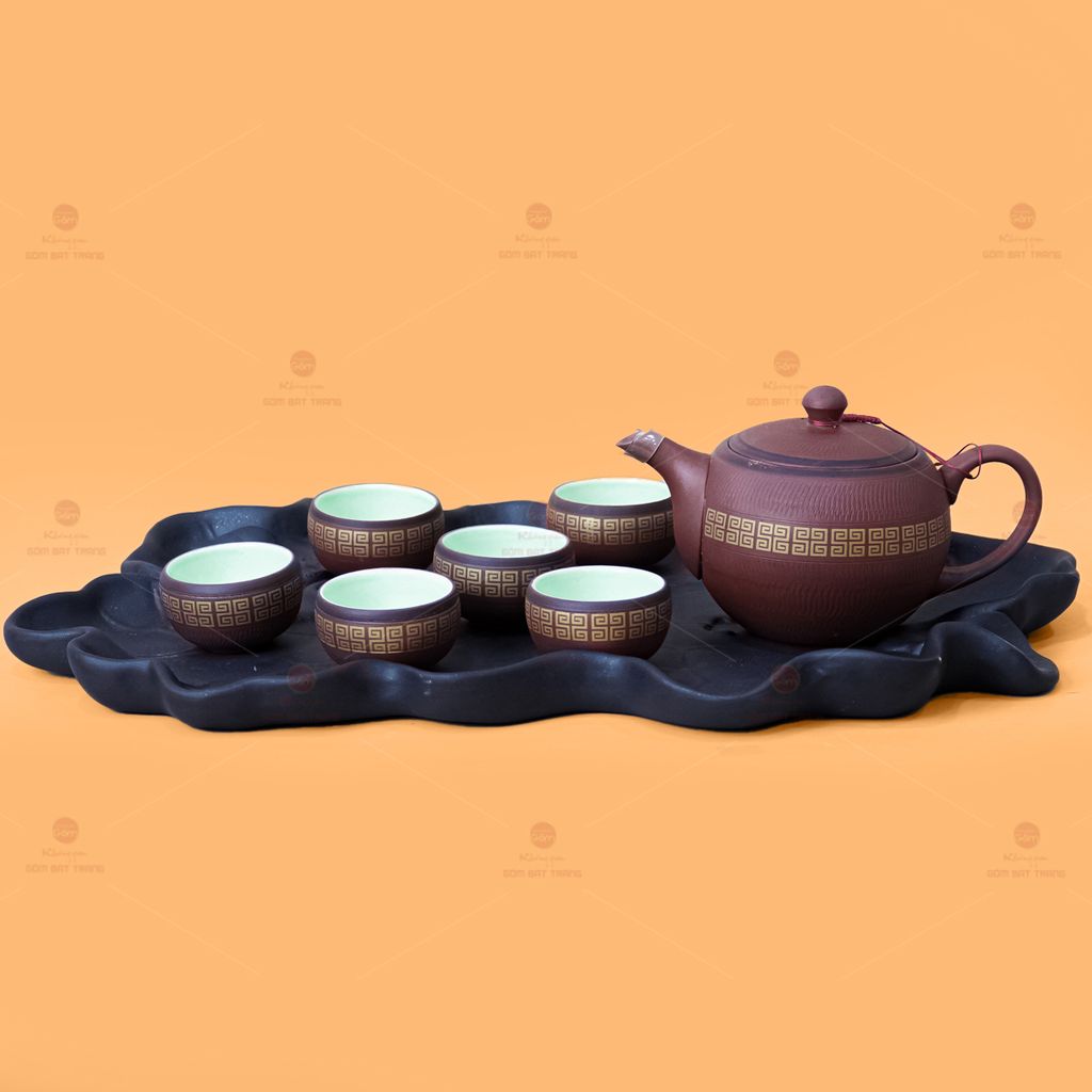 Khay Trà Gốm Sen Dài