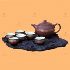 Khay Trà Gốm Sen Nổi