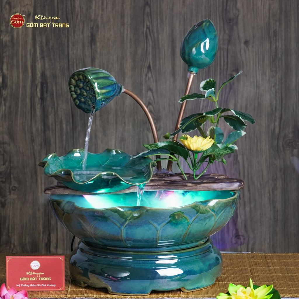 Bộ Thác Nước Phong Thủy Nụ Sen