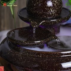 Bộ Thác Nước Phong Thủy Địa Cầu Nâu