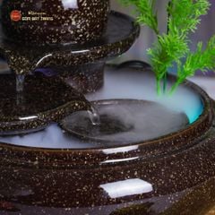 Bộ Thác Nước Phong Thủy Địa Cầu Nâu