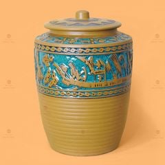 Hũ Gạo Trống Đồng Men Vàng