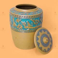 Hũ Gạo Trống Đồng Men Vàng