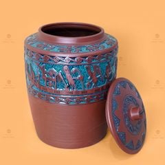 Hũ Gạo Trống Đồng Men Xanh