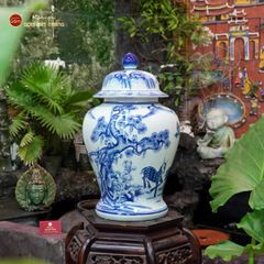 Bình Chóe Ngâm Rượu Men Lam Tùng Lộc