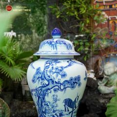 Bình Chóe Ngâm Rượu Men Lam Tùng Lộc