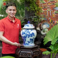 Bình Chóe Ngâm Rượu Men Lam Tùng Lộc
