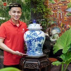 Bình Chóe Ngâm Rượu Men Lam Tùng Lộc