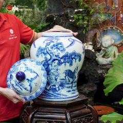 Bình Chóe Ngâm Rượu Men Lam Tùng Lộc