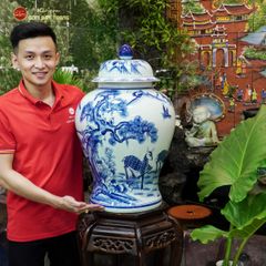 Bình Chóe Ngâm Rượu Men Lam Tùng Lộc
