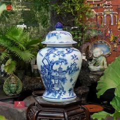 Bình Chóe Ngâm Rượu Men Lam Sơn Thủy