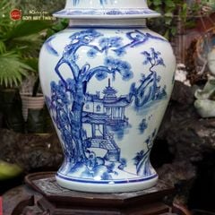 Bình Chóe Ngâm Rượu Men Lam Sơn Thủy