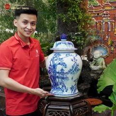 Bình Chóe Ngâm Rượu Men Lam Sơn Thủy