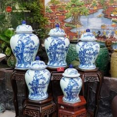 Bình Chóe Ngâm Rượu Men Lam Sơn Thủy