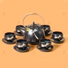 Bộ Ấm Chén Siêu Men Hỏa Biến Chuồn Chuồn