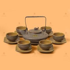 Bộ Ấm Chén Rêu Đá Dáng Đĩa Bay