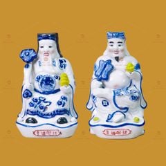 Tượng Thần Tài Thổ Địa Men Lam