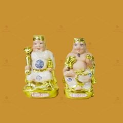 Tượng Thần Tài Thổ Địa Men Rạn Dát Vàng