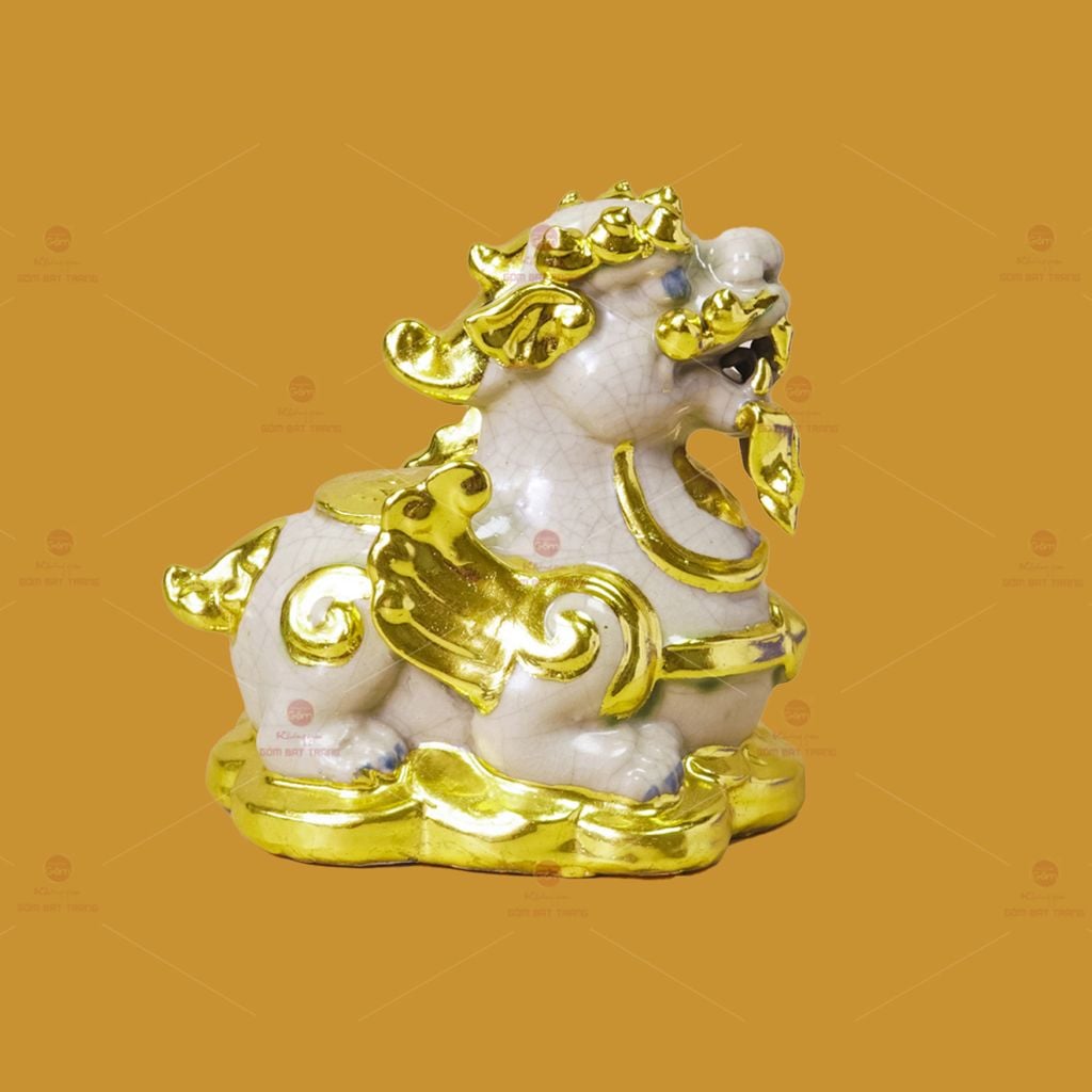 Tỳ Hưu Gốm Sứ Phong Thủy Dát Vàng