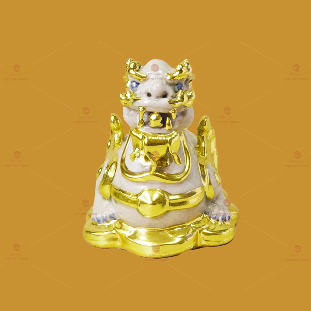 Tỳ Hưu Gốm Sứ Phong Thủy Dát Vàng